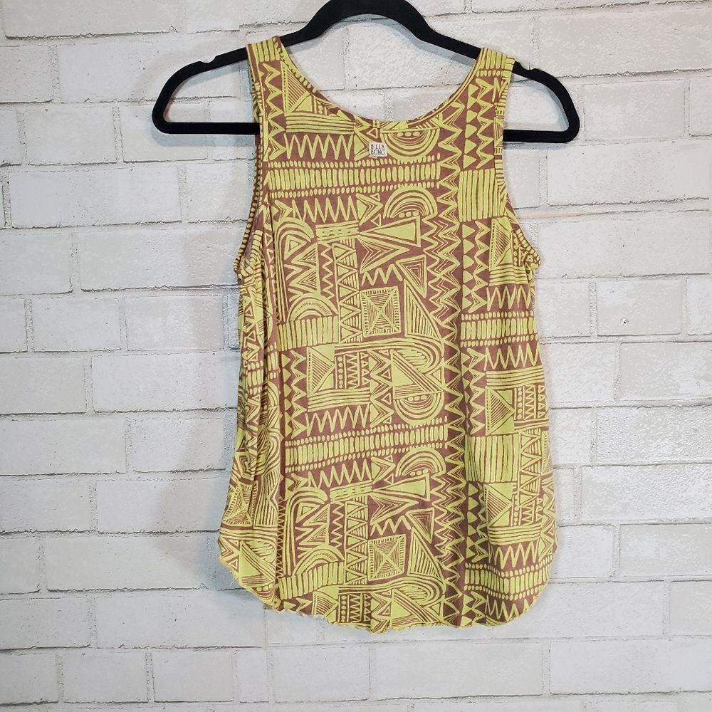 BOGO Billabong Yellow and Brown Geometric Tank Top - Picture 8 of 12